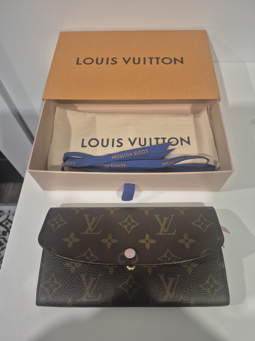 Louis Vuitton Monogram Emilie Wallet - Brown And Rose Ballerine - Picture 4 of 14